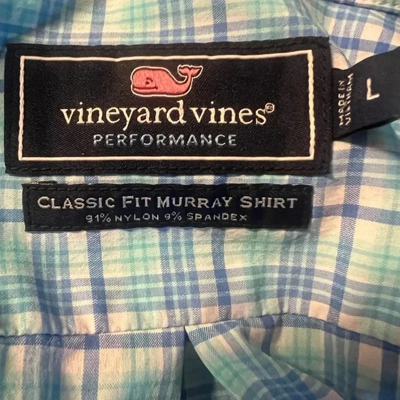 Vineyard Vines Performance Classic Fit Murray Shirt. Large. Nylon & Spandex. - Picture 2 of 7